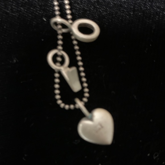 STERLING SILVER ❤️YOU CHARM NECKLACE WITH GARNET CHIP - Picture 5 of 5